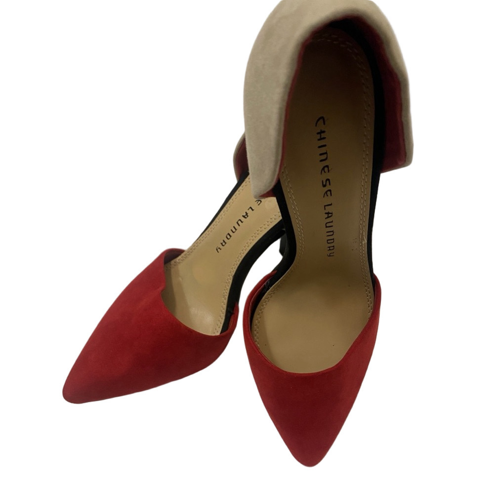 Chinese Laundry Red and Cream Heels, Size 7.5​